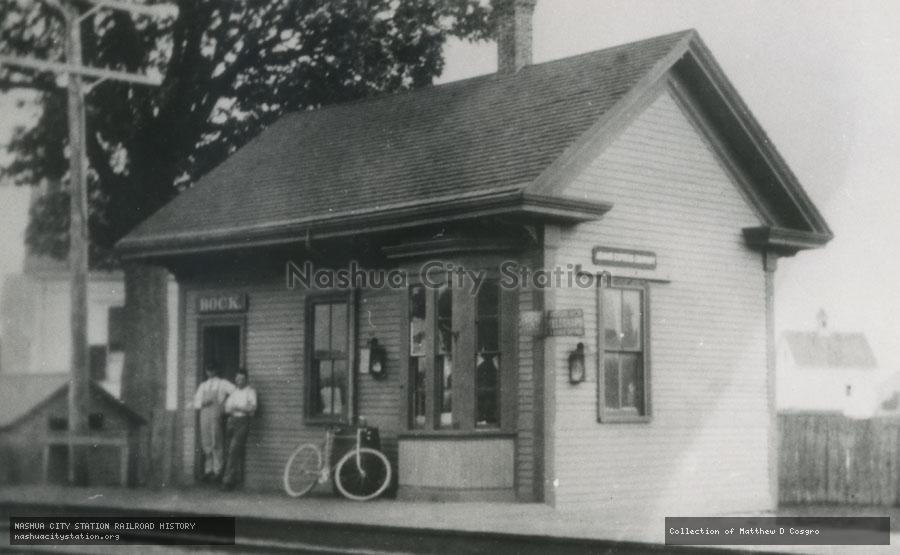 Postcard: Railroad Station, Rock, Massachusetts